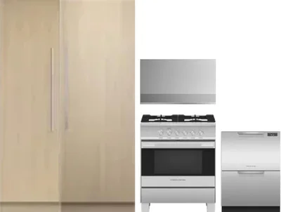 5 Piece Package Includes Refrigerator, Freezer, Range, Hood And Dishwasher